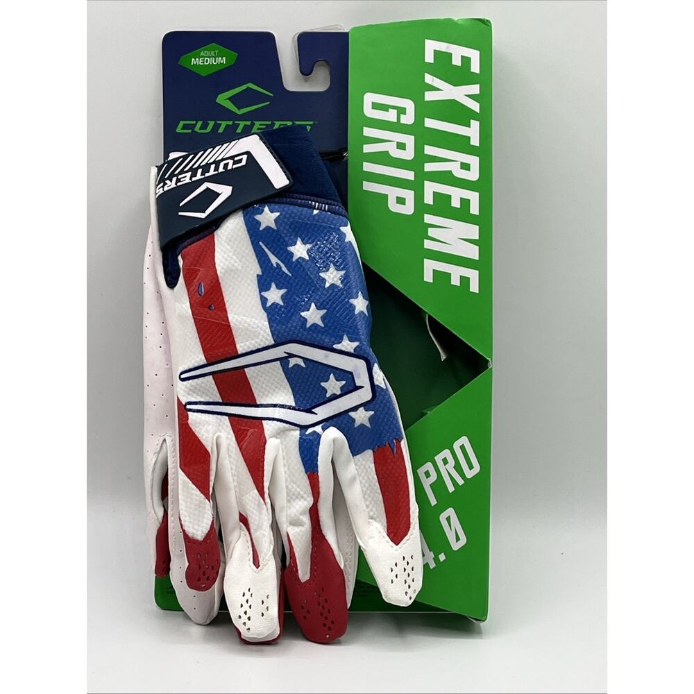 CUTTERS Rev Pro 4.0 Flag Extreme Grip Receiver Football Gloves Mens MEDIUM M NEW